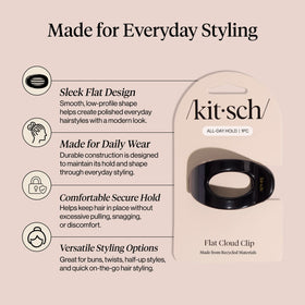 Kitsch clip in hair half-up style offering tidy, comfortable control