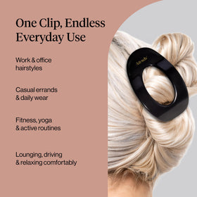 Kitsch clip worn under a hat showing comfort and no pressure points
