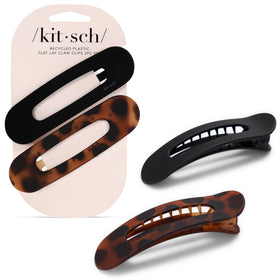 Kitsch flat hair clips front packaging showing black and tortoise, convenient gift