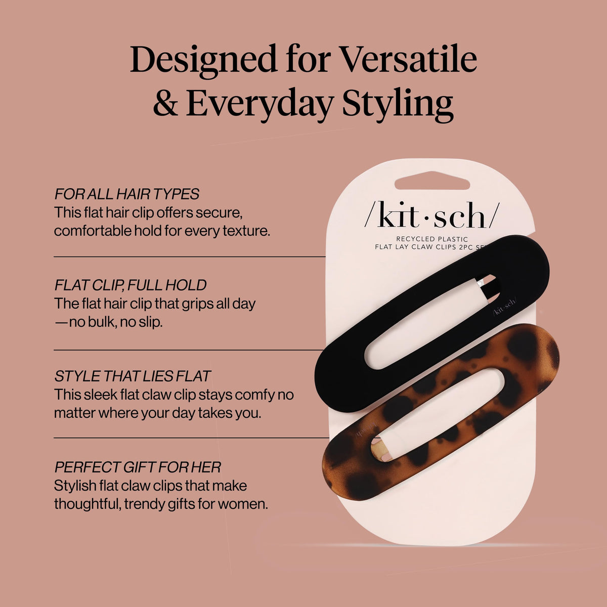 Kitsch clips in hand for size comparison and easy portability benefit