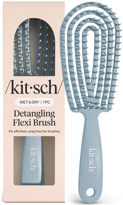 Kitsch brush front view in haze blue showing ergonomic shape and easy grip