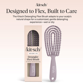 Kitsch brush gently detangling a child's hair for comfortable, low-tension brushing