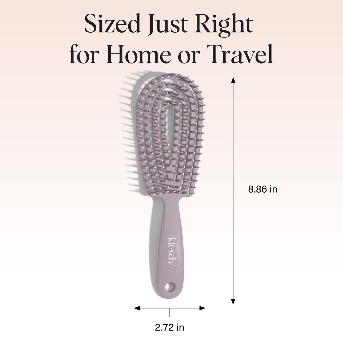 Kitsch brush detangling wet hair while distributing leave-in product for smoother strands