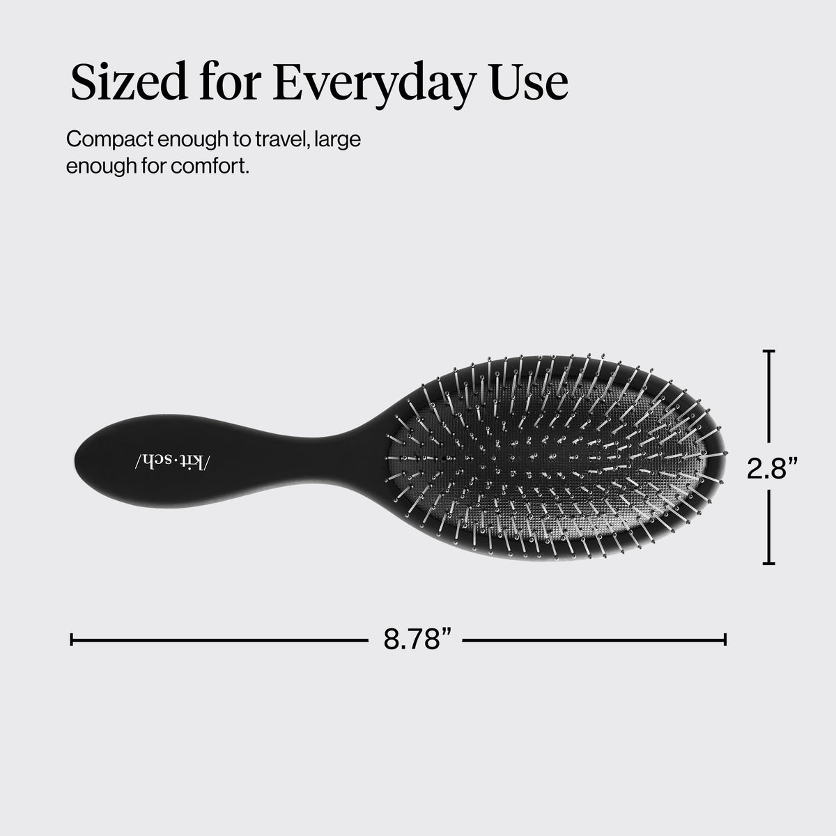 Kitsch non-slip handle detail for comfortable grip and controlled brushing