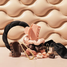 Kitsch hair pin styled with outfit showcasing elegant hair accessory