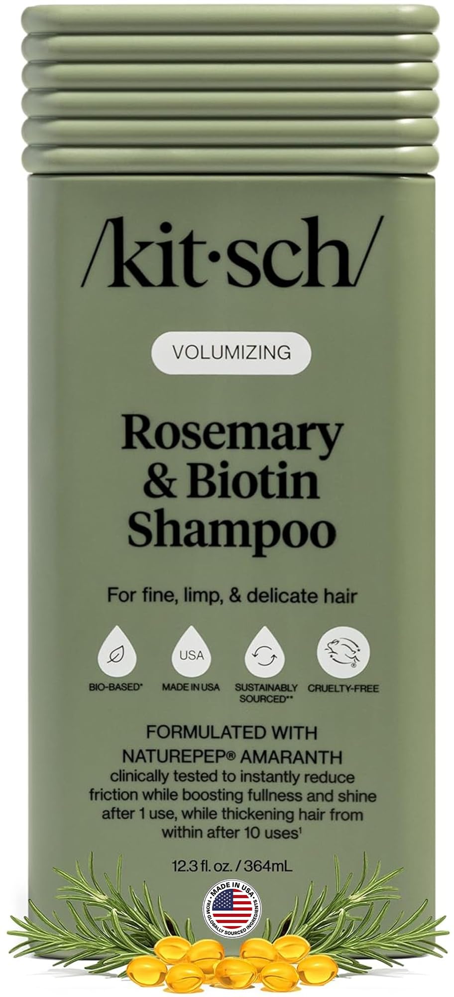 Kitsch front bottle view showing label and volumizing benefit
