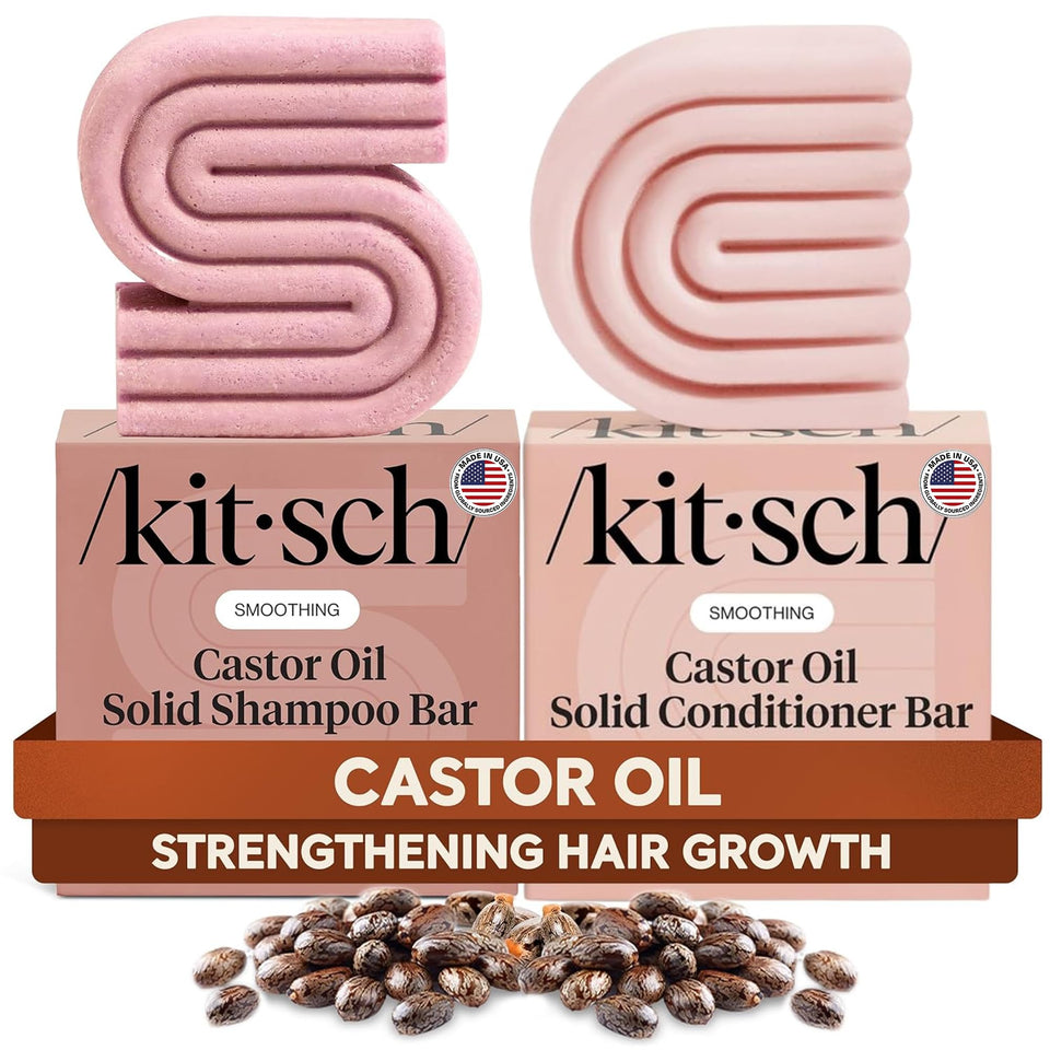 Kitsch front packaging showing castor oil bars and sustainable benefits
