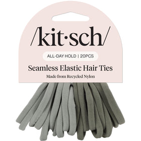 Kitsch front packaging showing 20 eucalyptus hair ties and tidy presentation