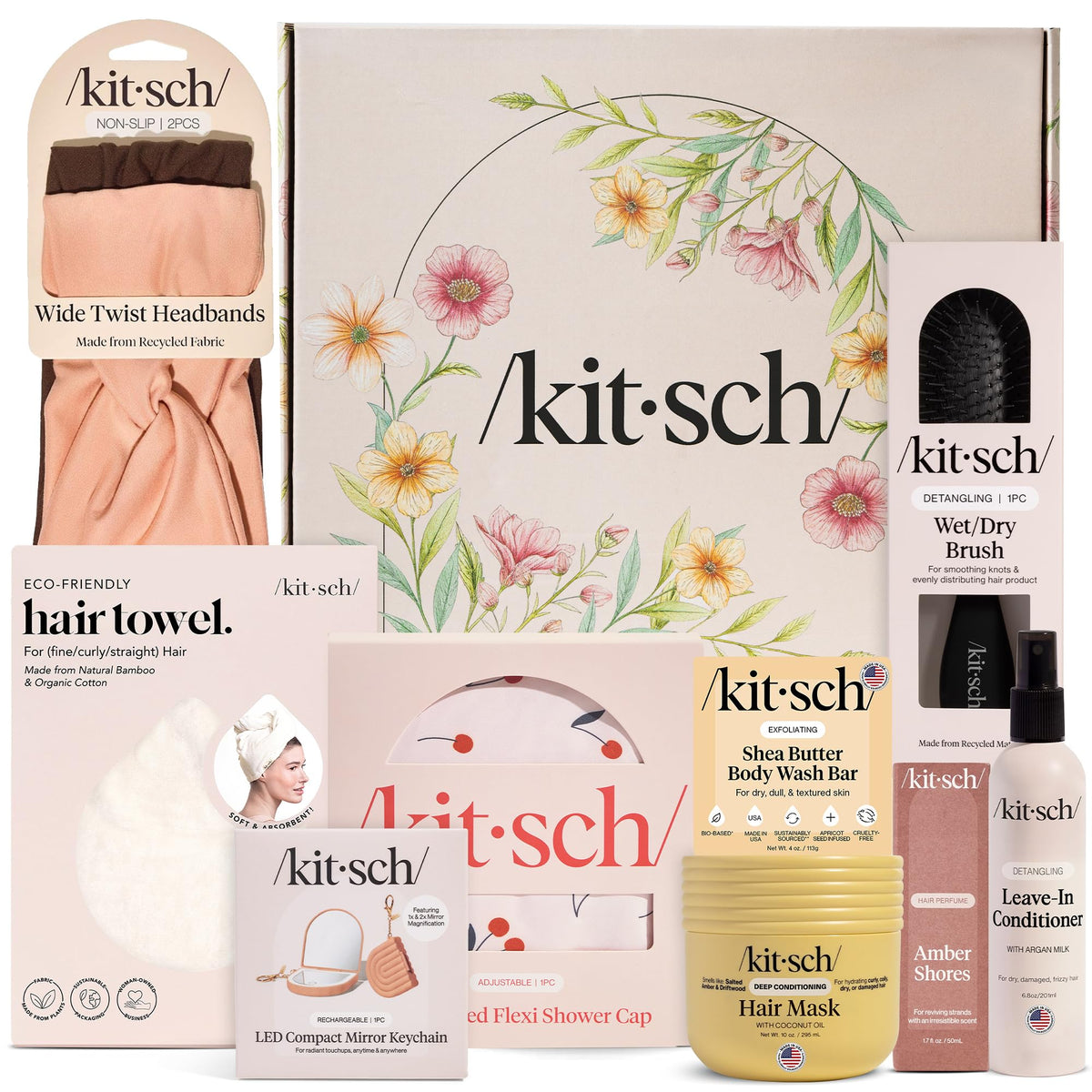 Kitsch front packaging showing complete gift set and elegant design