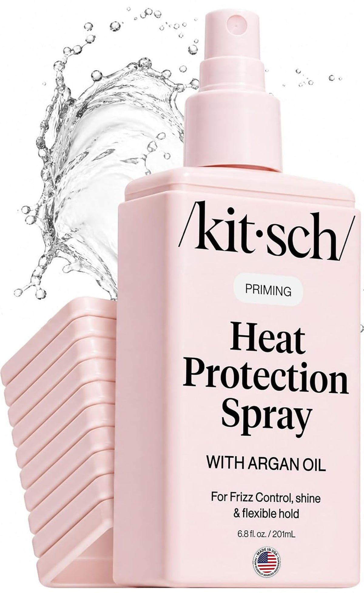 Kitsch front packaging showing heat protectant spray benefits