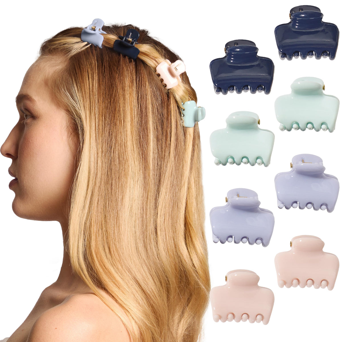Kitsch front packaging showing 8 mini clips and sustainable branding benefit