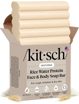 Kitsch front packaging showing rice water bar and hydrating benefit