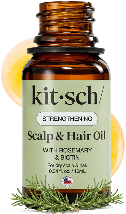 Kitsch front packaging showing rosemary oil bottle and lavender scent, promotes pre-wash nourishment