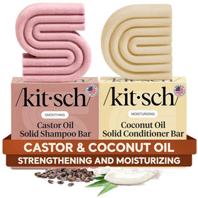 Kitsch front packaging set showing eco-friendly hair bars and benefits