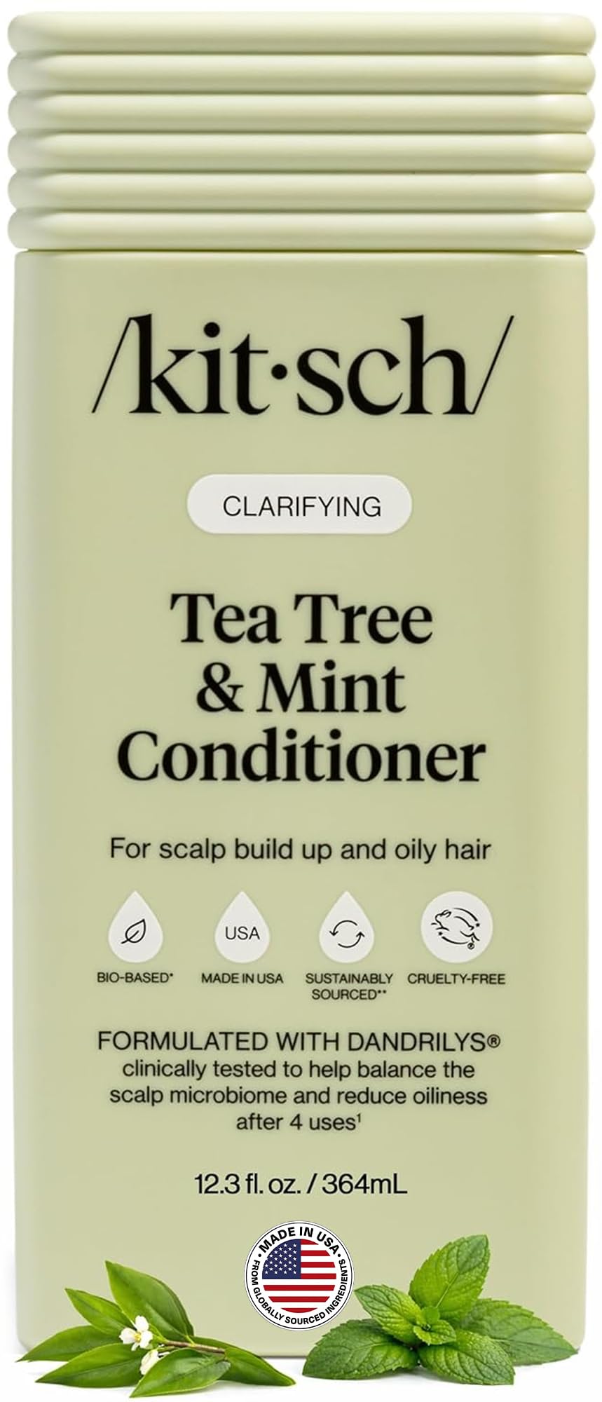 Kitsch front packaging showing clean tea tree conditioner, clarifies and refreshes