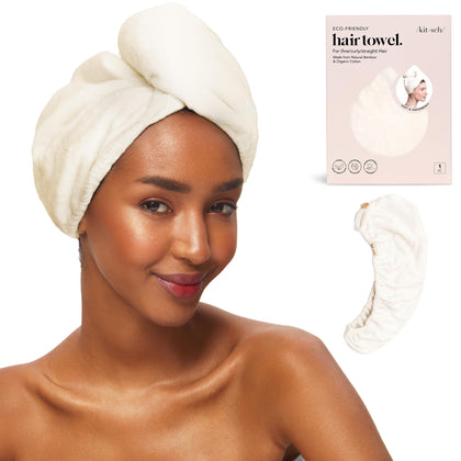 Kitsch front packaging white ivory showing compact towel wrap and benefit fast drying