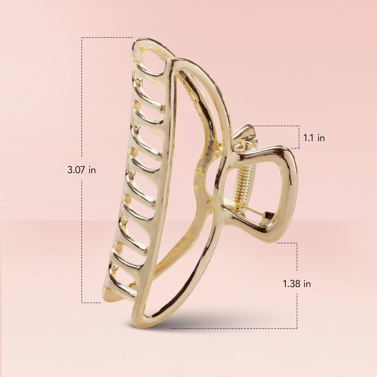 Kitsch metal clip close-up of teeth and hinge for secure, non-damaging hold
