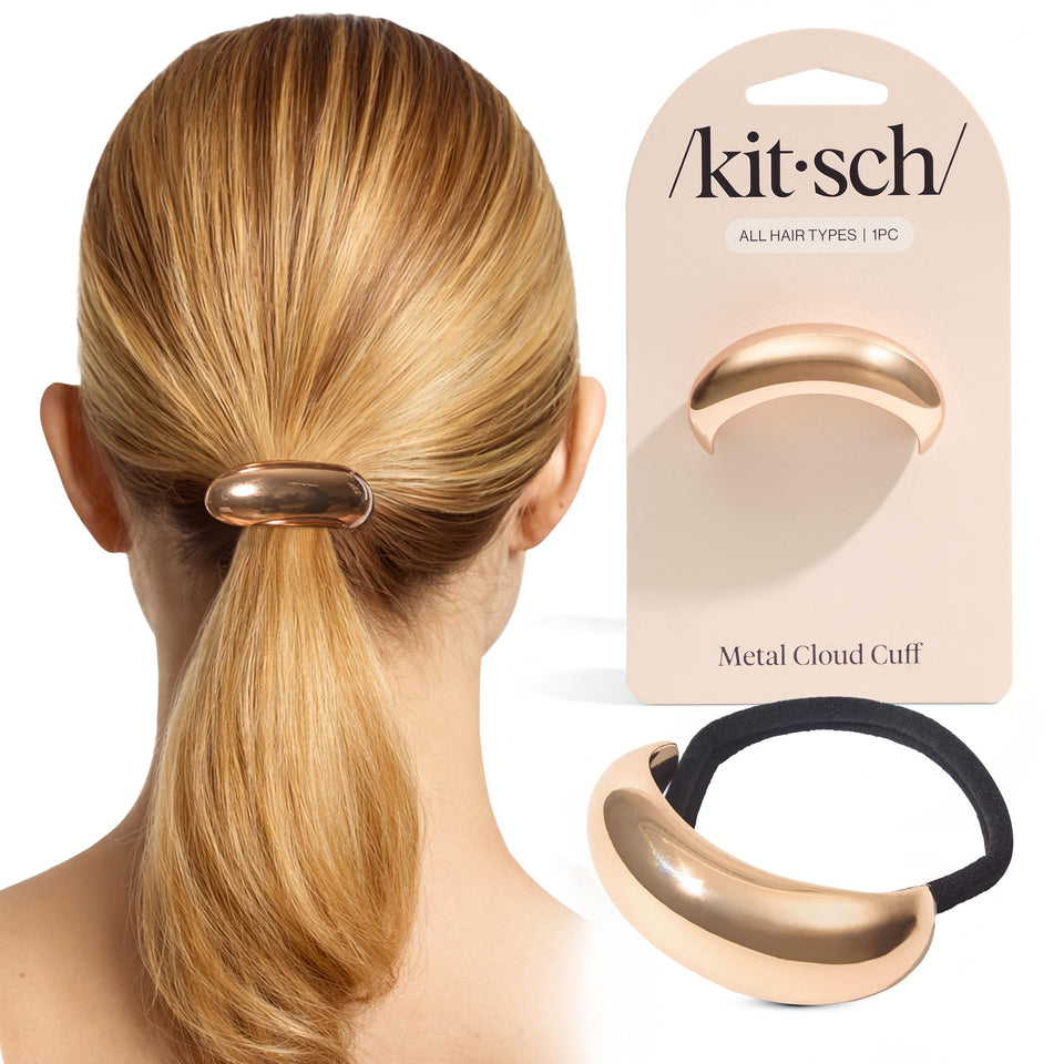 Kitsch gold hair cuff front view showing sleek polished finish