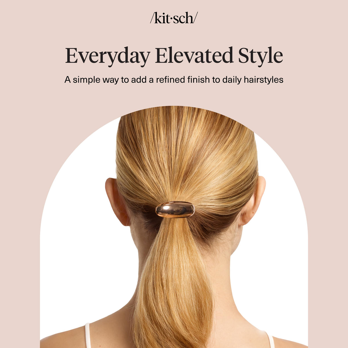 Kitsch gold hair cuff with packaging showing single-piece presentation and gift-ready appeal
