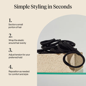 Kitsch hair ties stored in a gym bag for quick access and durable use benefit