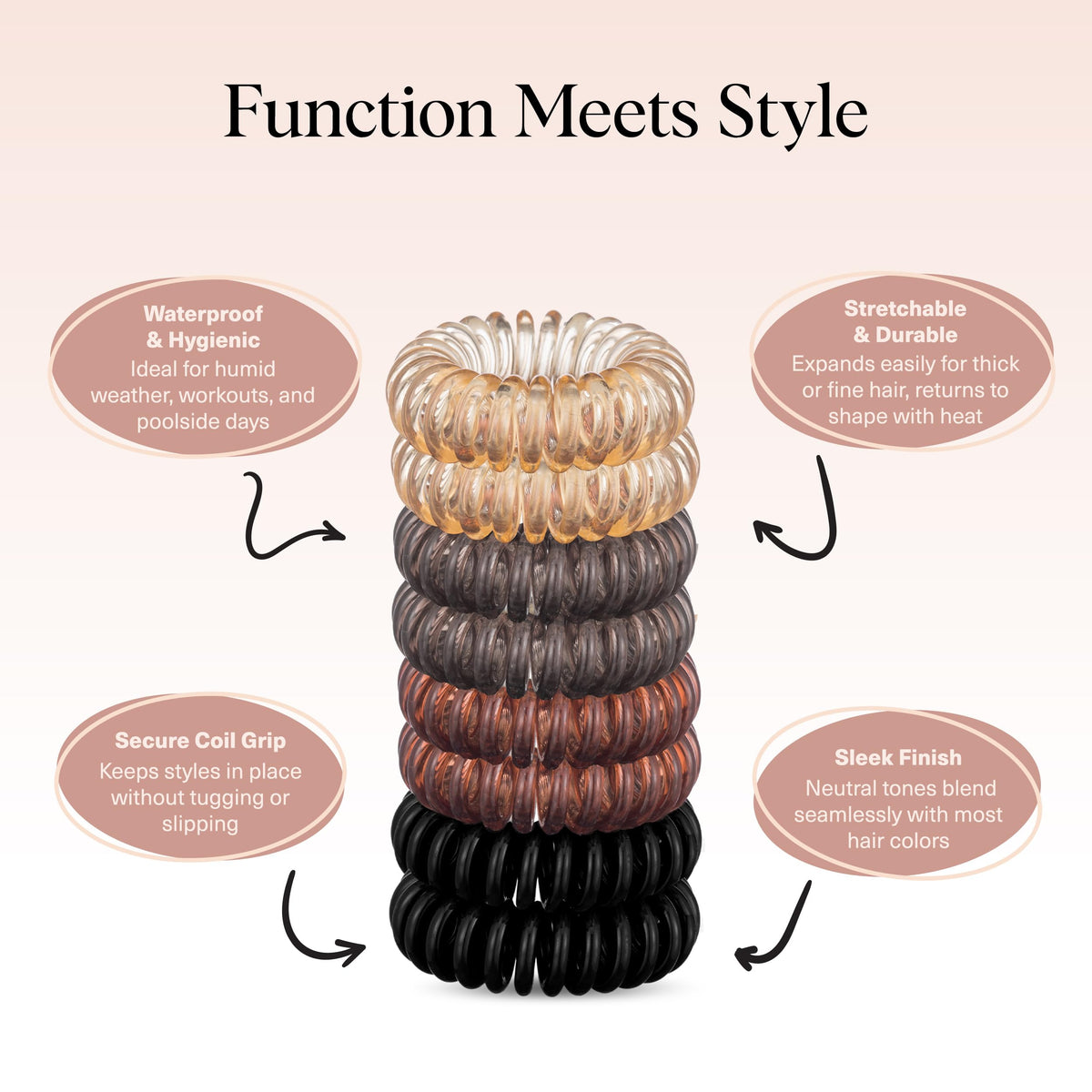 Kitsch holding a smooth ponytail with even pressure and no dents