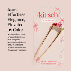 Kitsch gemstone close-up showing red pink green stones for elegant accent