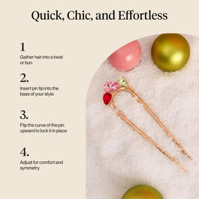 Kitsch hair pin size shown in hand for compact portable convenience