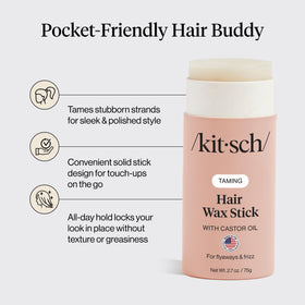 Kitsch applying stick to hairline to tame flyaways instantly