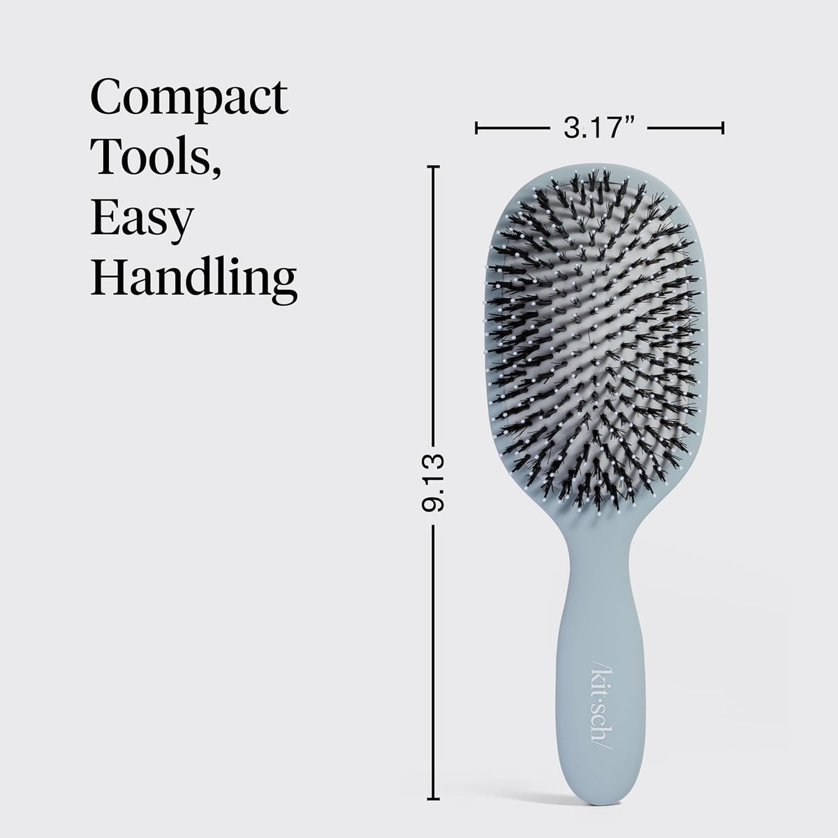Kitsch ergonomic handle grip for secure styling and easy maneuvering during brushing