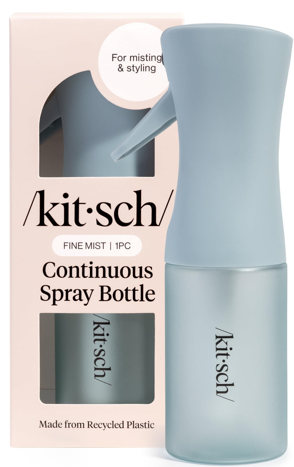 Kitsch haze blue bottle front view showing sleek design and travel readiness