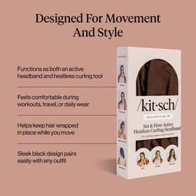 Kitsch headband side profile worn during activity for stable, comfortable styling