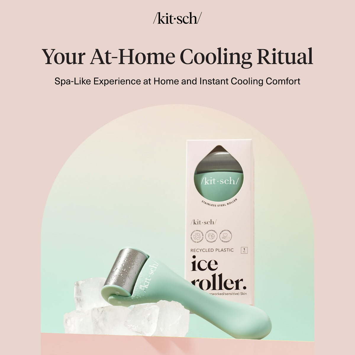 Kitsch ice roller in a spa setting showing at-home relaxation and cooling ritual