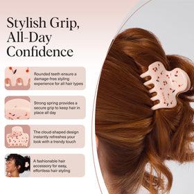 Kitsch medium clip in half-up hairstyle for quick styling