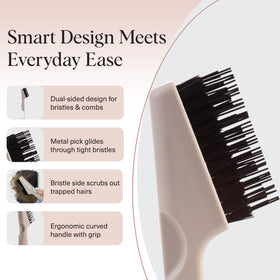 Kitsch cleaner held in hand to show size and ergonomic finger grip benefit