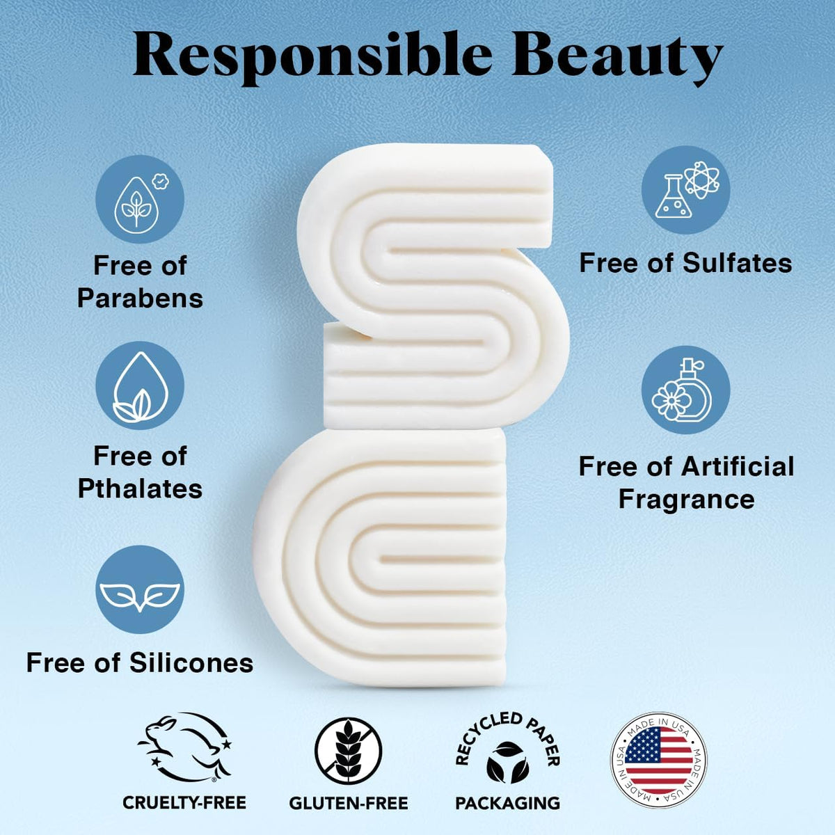 Kitsch shampoo bar used in shower washing hair for mild scalp care and ease