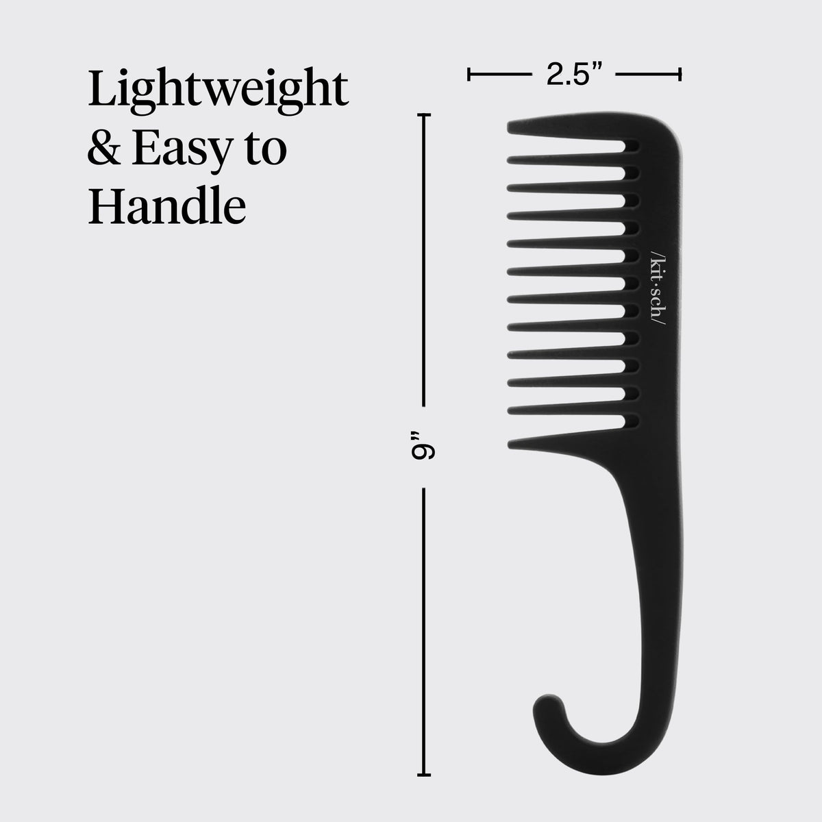 Kitsch comb in shower being used to detangle and distribute conditioner evenly
