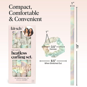 Kitsch curler in use wrapping hair, demonstrates comfortable heatless styling benefit