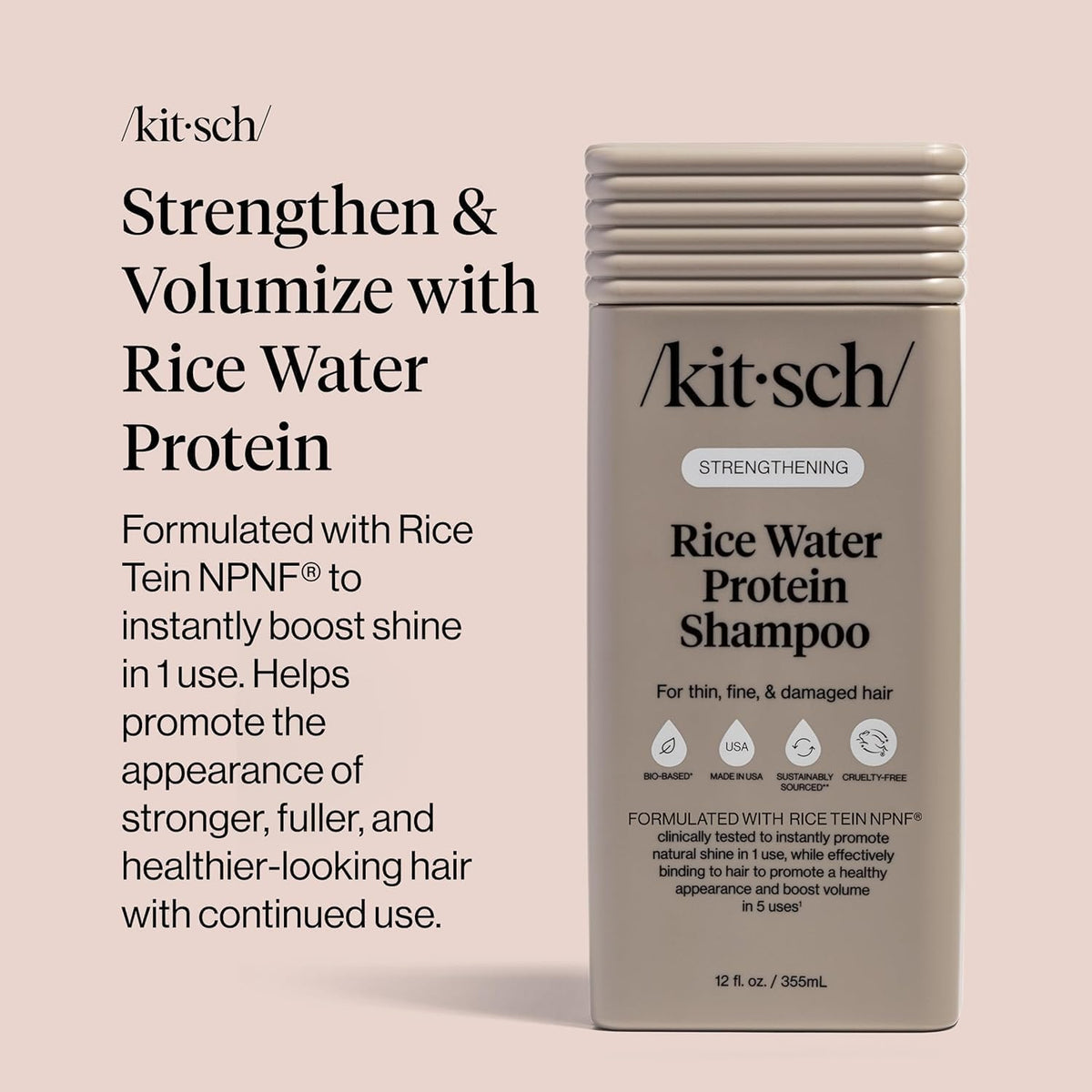 Kitsch rice grains and protein visual representing targeted rice water technology