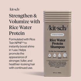 Kitsch rice grains and protein visual representing targeted rice water technology