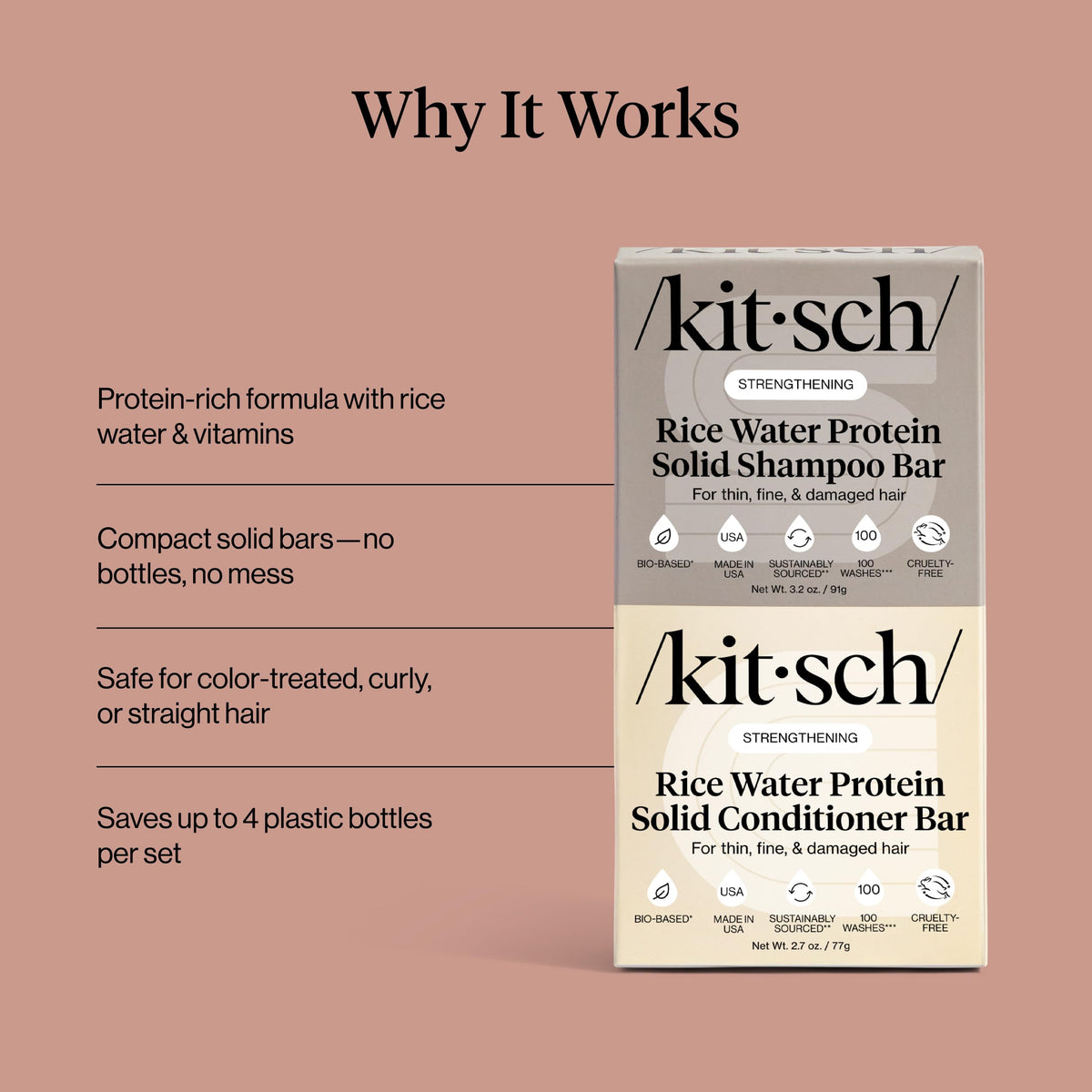 Kitsch ingredients flatlay with rice protein emphasizing strengthening benefits