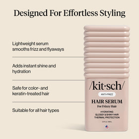 Kitsch label closeup highlighting heat protection up to 450°F and safe ingredients