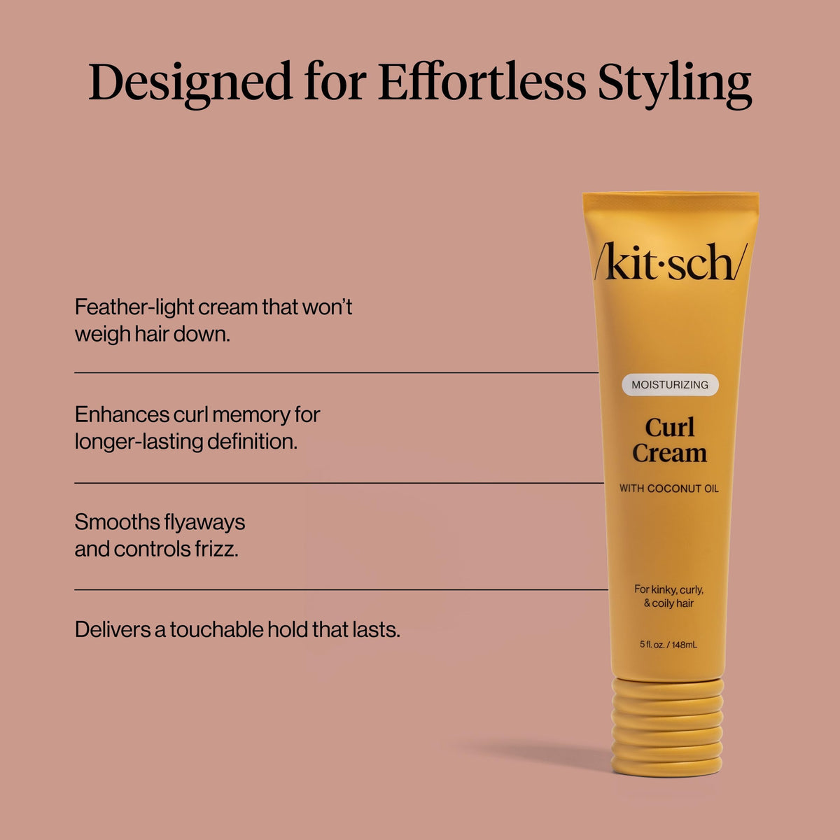 Kitsch label close-up highlighting ingredients and clean formulation benefits