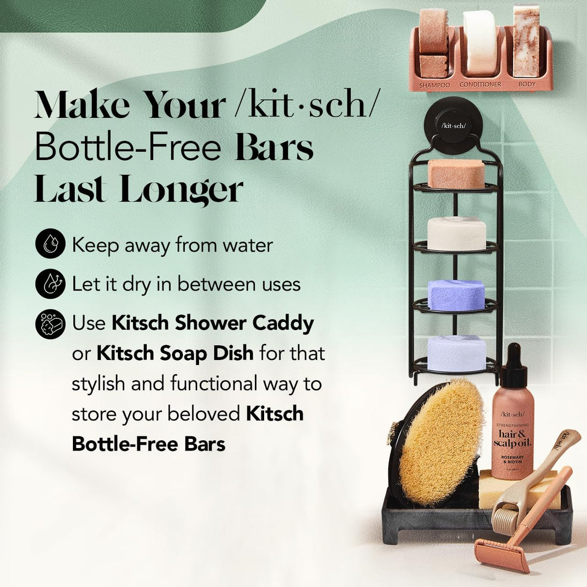 Kitsch label ingredients panel highlighting rosemary and biotin