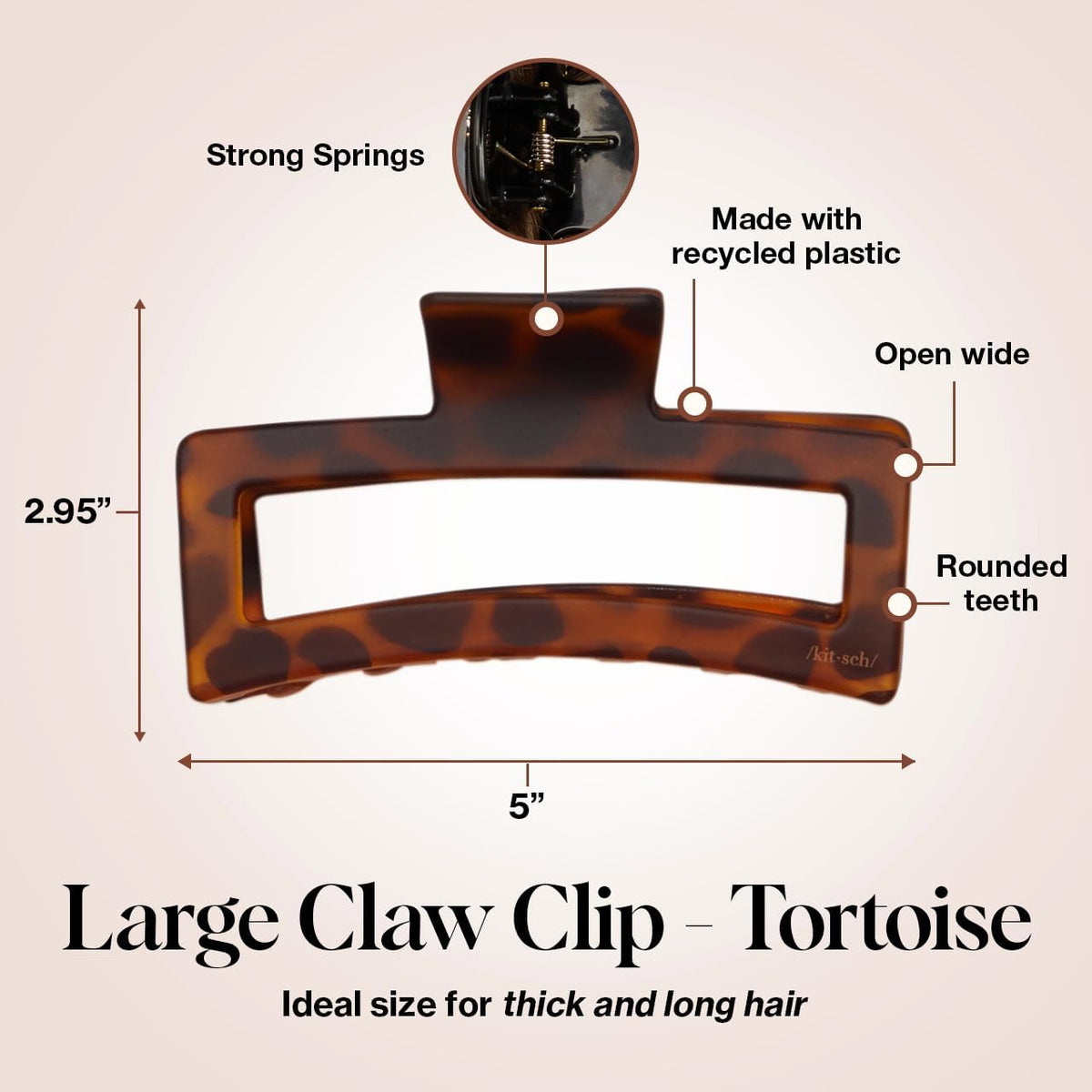 Kitsch close-up of large clip matte texture highlighting comfortable grip