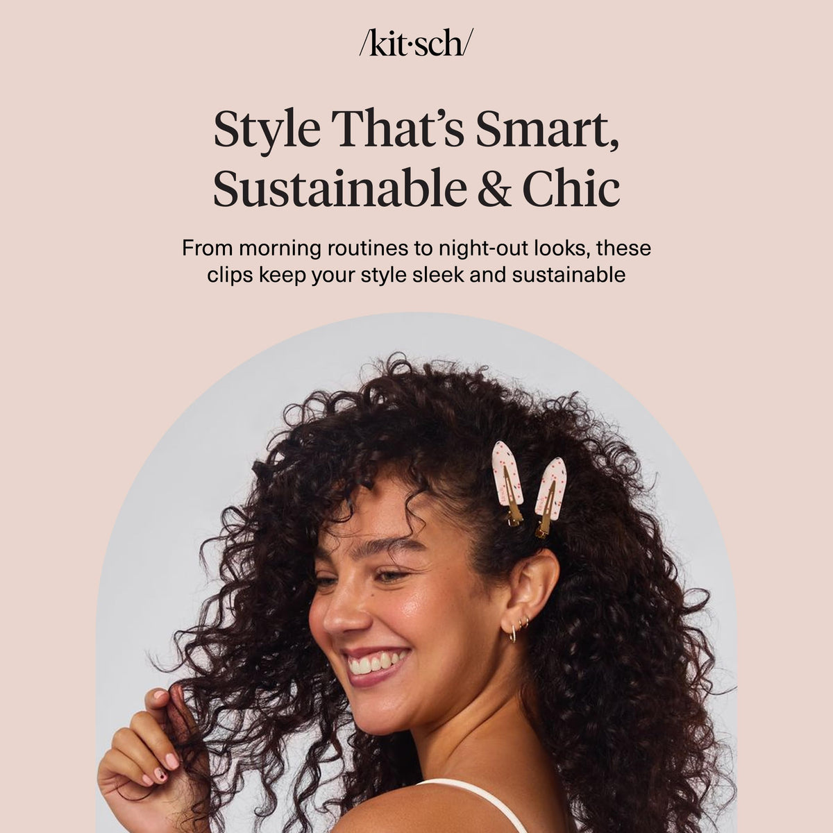 Kitsch clip used on bathroom counter during skincare keeping hair away