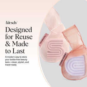 kitsch pouches inside toiletry bag for travel, reduces single-use plastic bottles benefit
