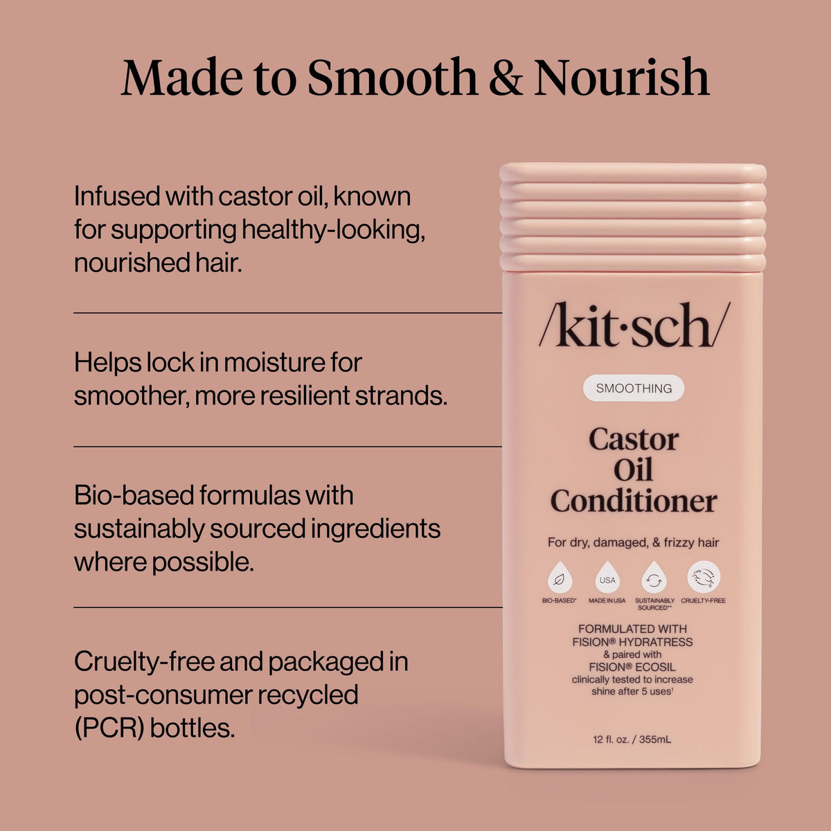 Kitsch conditioner liquid texture poured to show lightweight performance