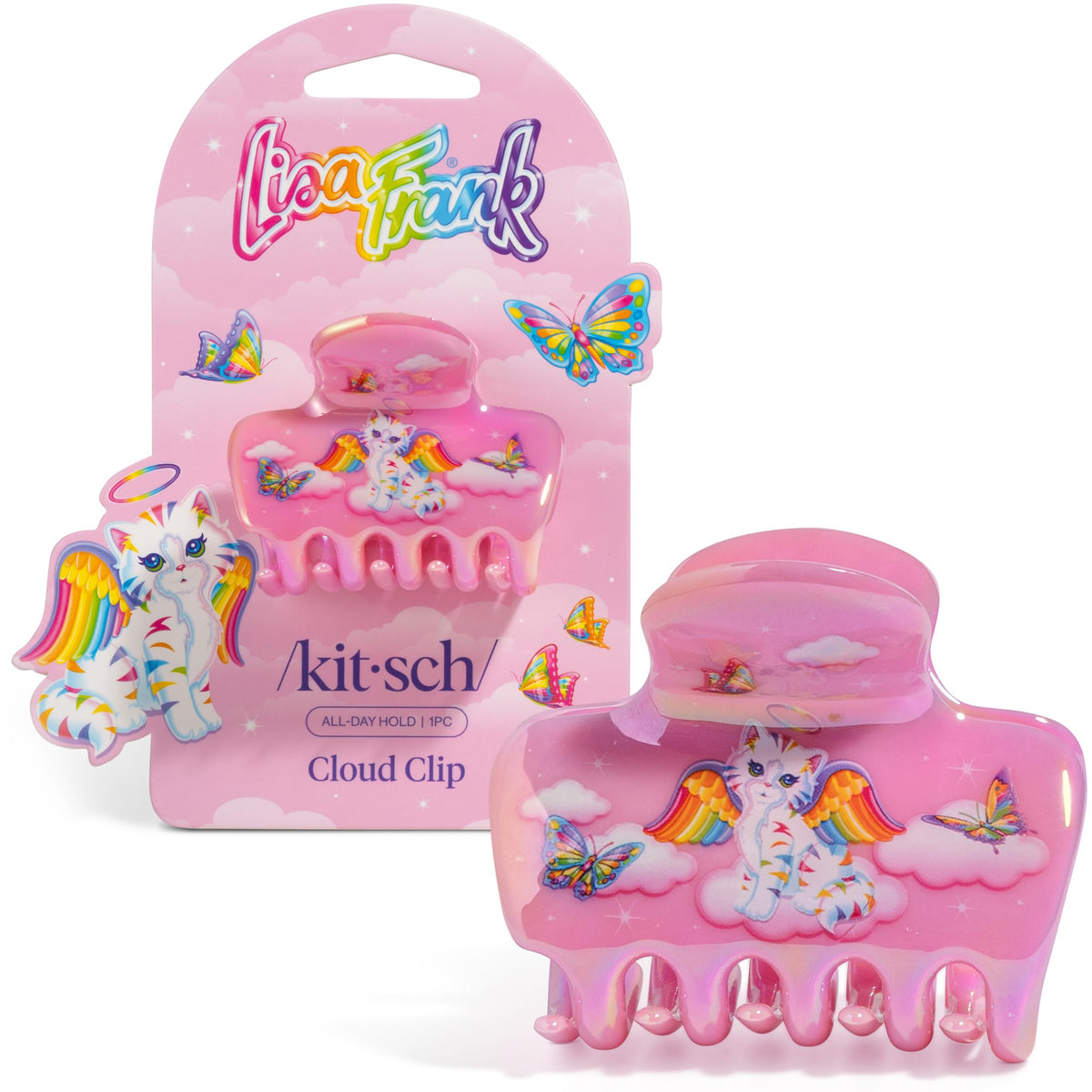 Kitsch Angel Kitty front packaging shows colorful Lisa Frank design and collectible appeal
