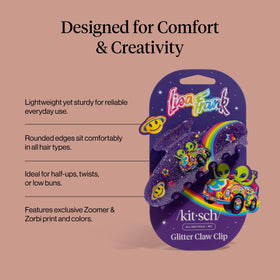 Kitsch Lisa Frank scale comparison with hand illustrating compact portable size