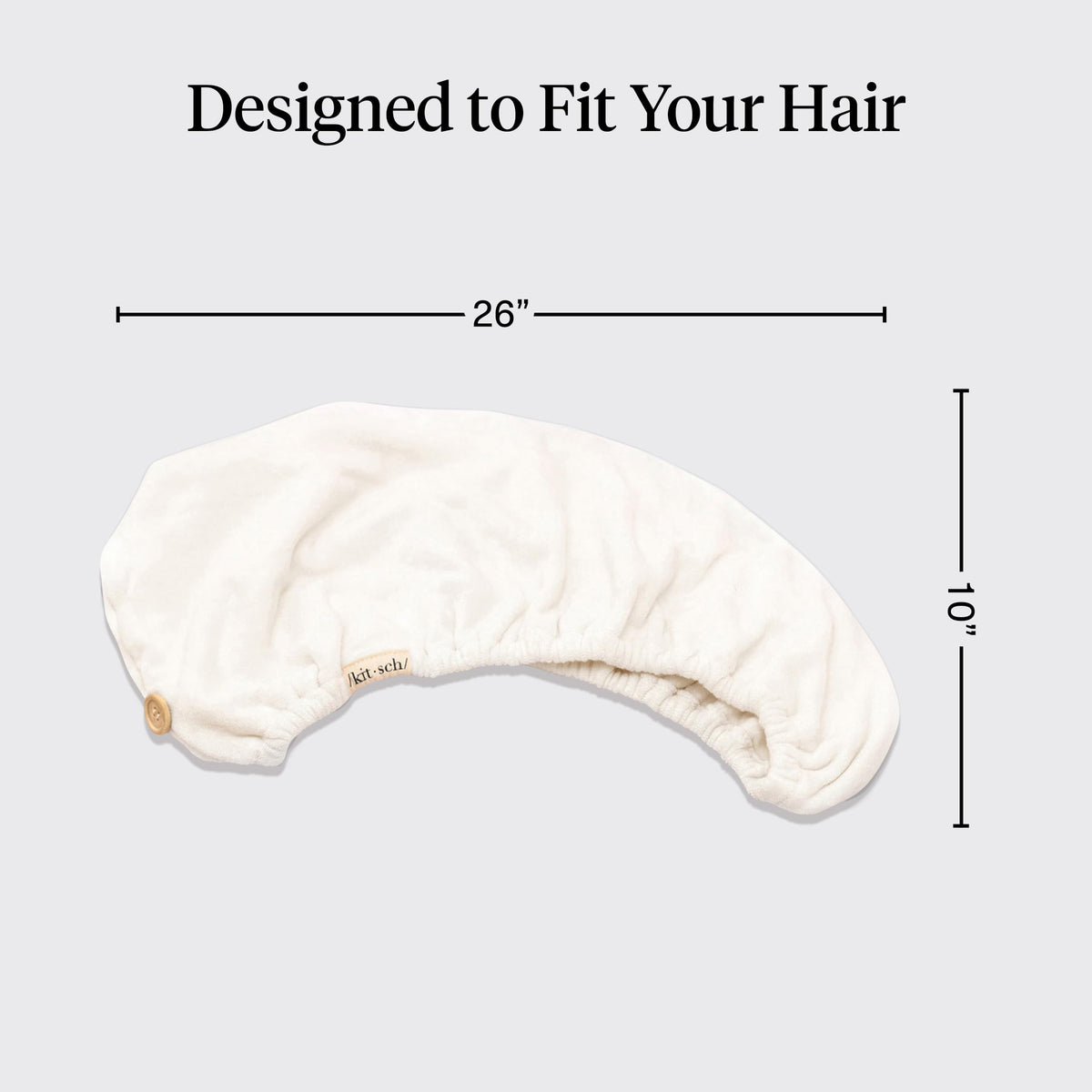 Kitsch wrap on long hair showing roomy fit and secure hold for voluminous styles